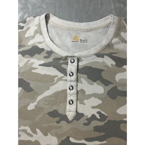 Carhartt Women’s Hayward Camo Long Sleeve Henley Thermal T-Shirt Size XL - Picture 12 of 15
